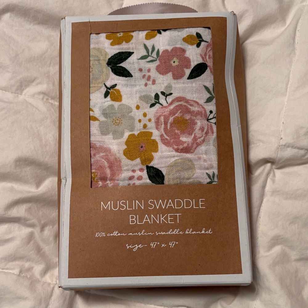 Mud pie floral Muslin Swaddle Blanket